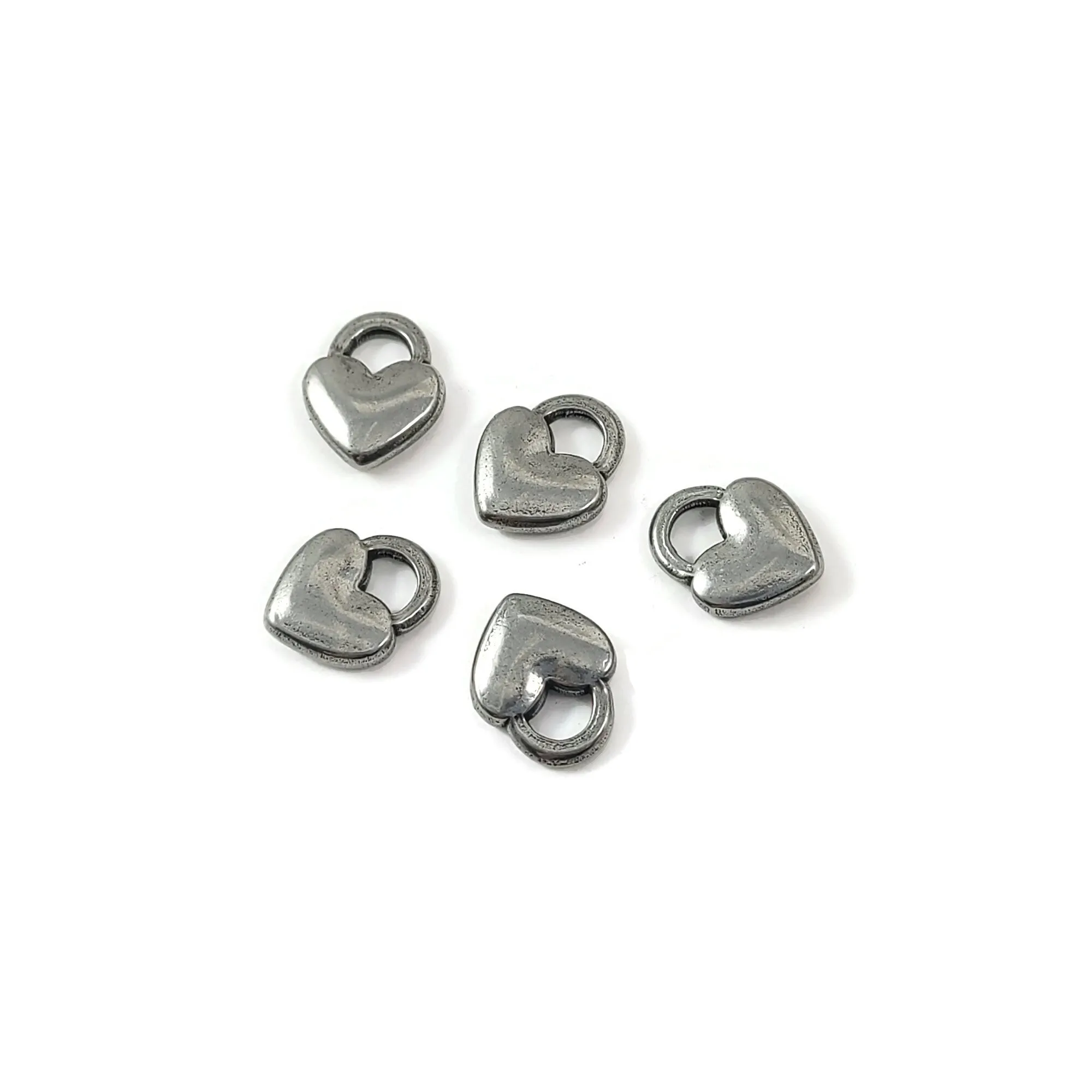 1 stainless steel heart padlock charm