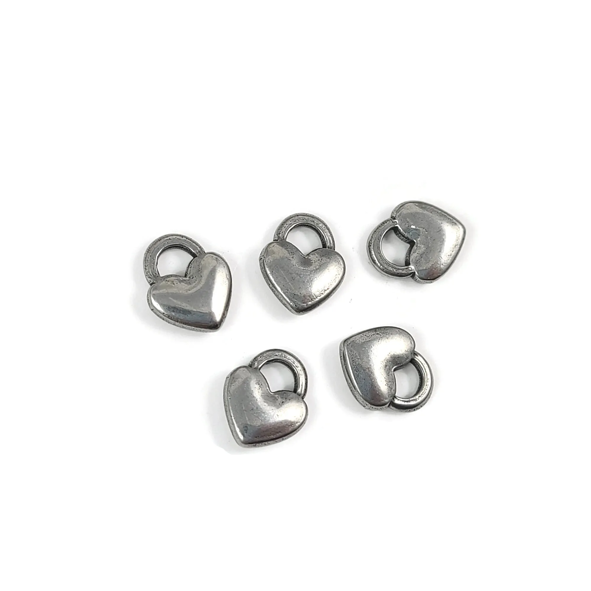 1 stainless steel heart padlock charm