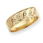 10k Tri-color Black Hills Gold Wedding Band Ring