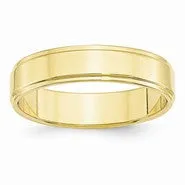 10k Yellow Gold 5mm Flat with Step Edge Wedding Band Ring