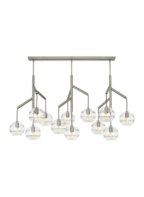 12 Light Chandelier from the Sedona Collection in Satin Nickel Finish by Visual Comfort Modern