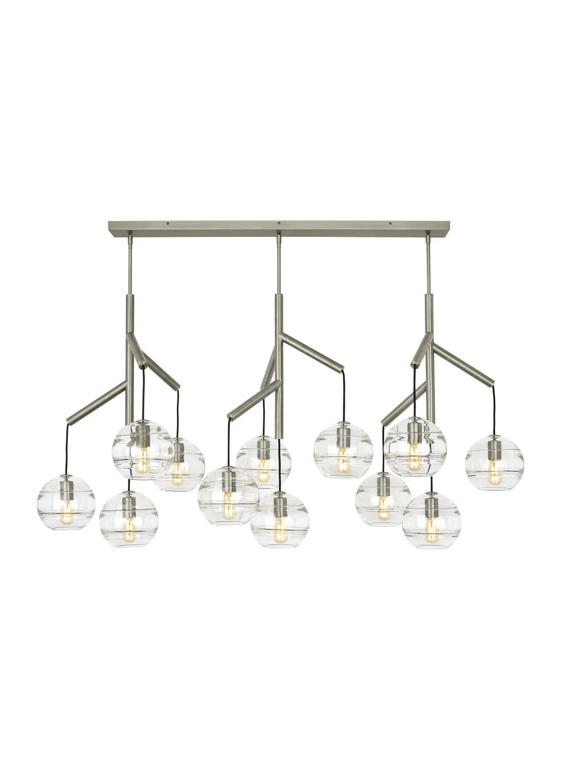 12 Light Chandelier from the Sedona Collection in Satin Nickel Finish by Visual Comfort Modern