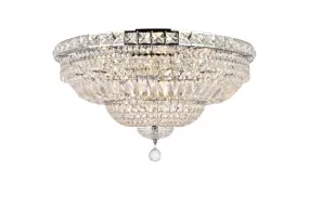 12 Light Flush Mount from the Tranquil Collection in Chrome Finish by Elegant Lighting