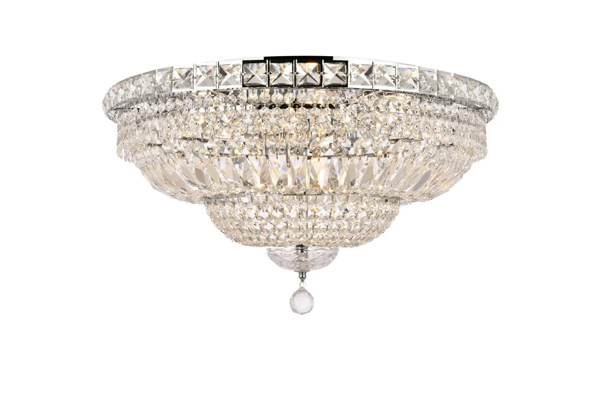 12 Light Flush Mount from the Tranquil Collection in Chrome Finish by Elegant Lighting