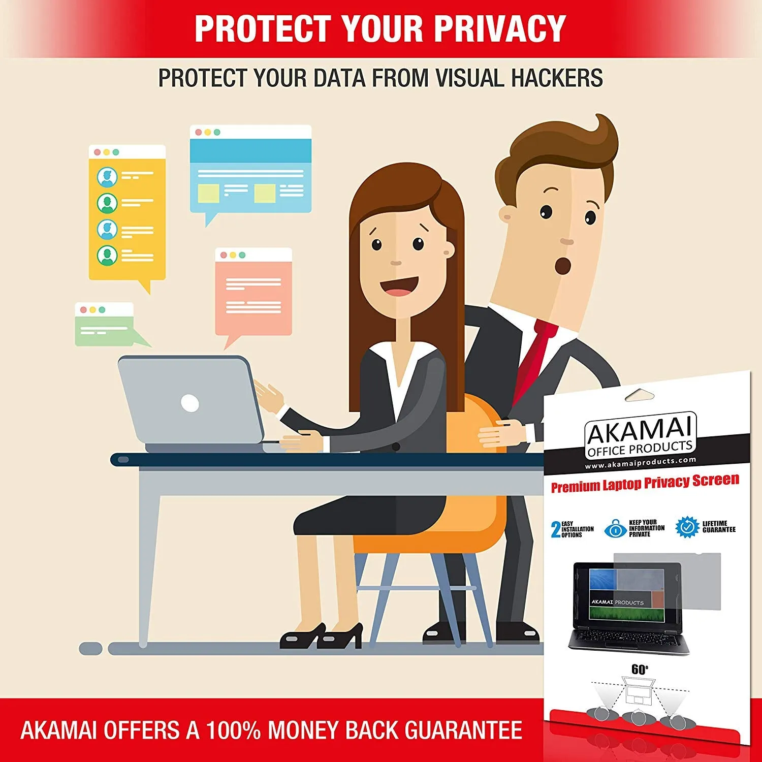13.3 Inch (Diagonally Measured) Privacy Screen for Widescreen Laptops