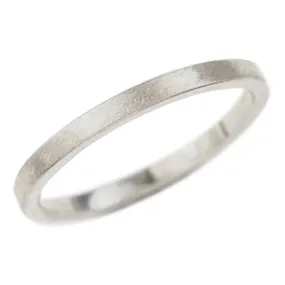 1.7mm Wide x 1.7 mm 14k White Gold Square Wedding Band, Matte