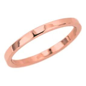 1.7mm Wide x 1.7mm 14k Rose Gold Square Wedding Band, Polished