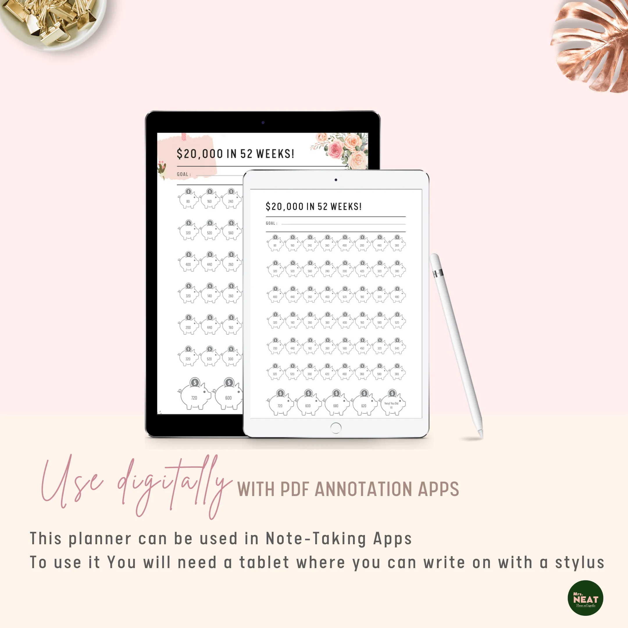 $20,000 Savings Challenge in 52 Weeks - M026