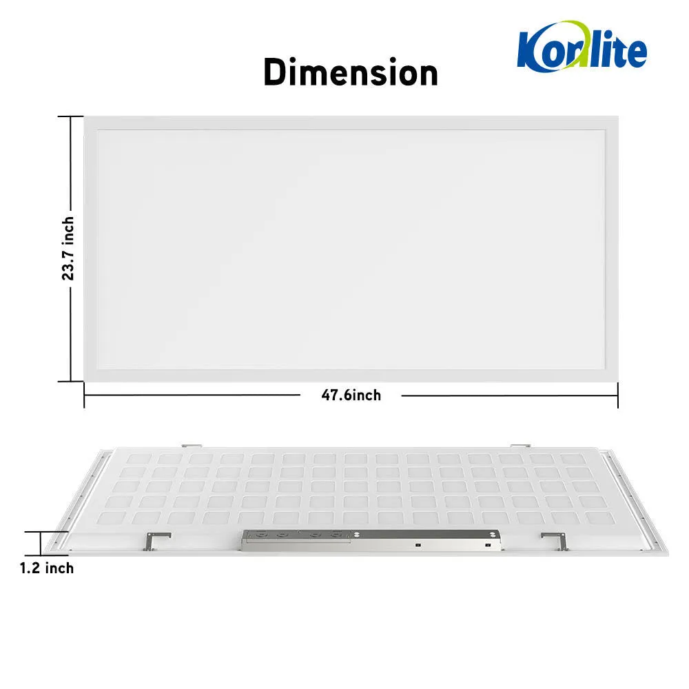 2x4 LED Panel Light with pre-installed Emergency Backup Battery - Selectable Wattage and CCT - 6250 Lumens - Dimmable - Pack of 4