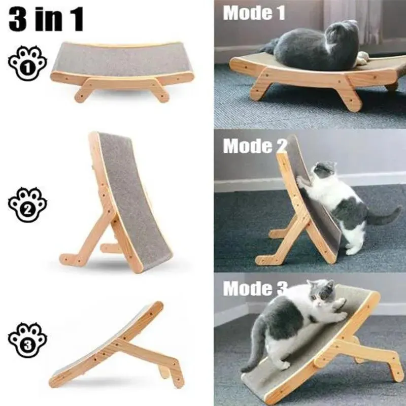 3-in-1 Vertical Cat Scratch Board Toy Pad