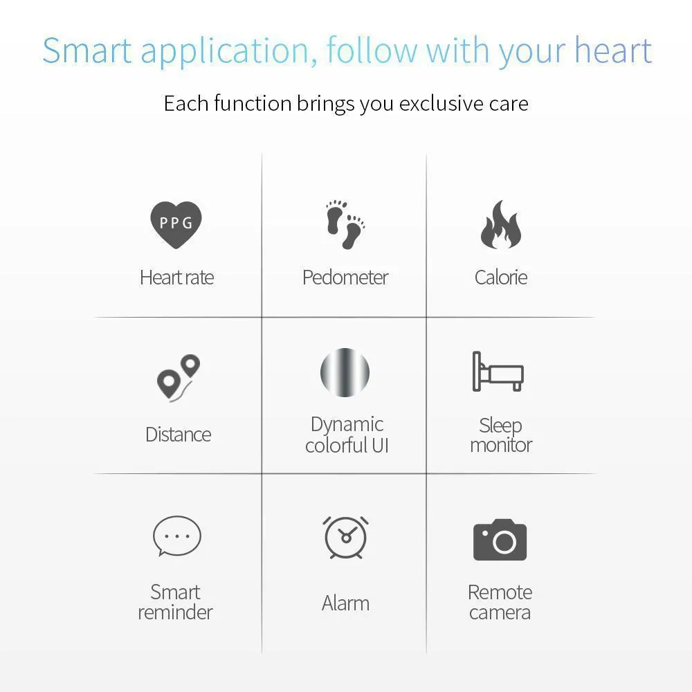 3D Digital Smart Watch Heart Rate Calories Remote For Android & iPhone