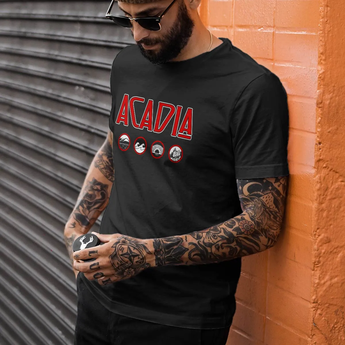 Acadia Maine Zeppelin Style Black T-Shirt, 100% Cotton, S-XXL, Unisex Vacationland Unique Tshirts