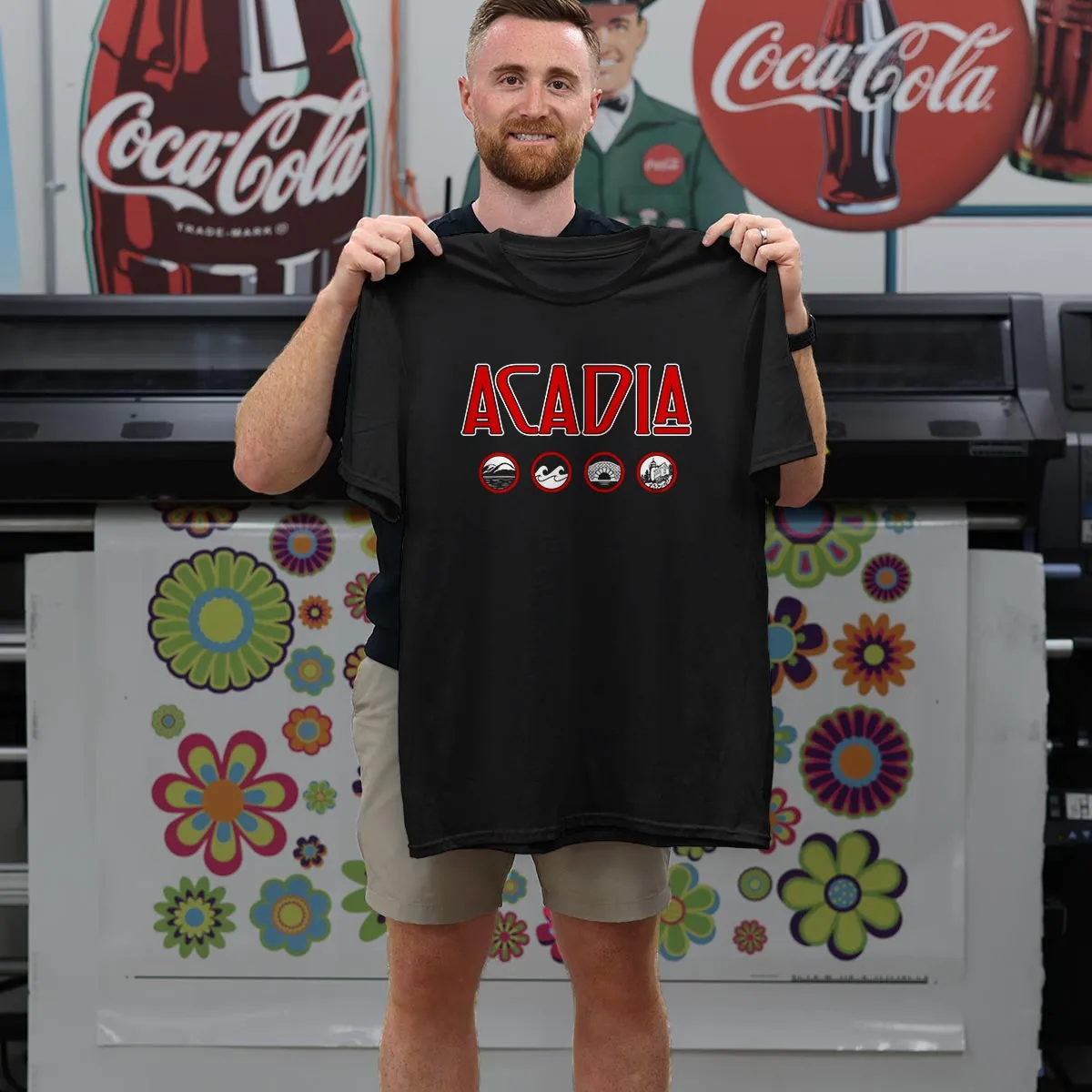 Acadia Maine Zeppelin Style Black T-Shirt, 100% Cotton, S-XXL, Unisex Vacationland Unique Tshirts