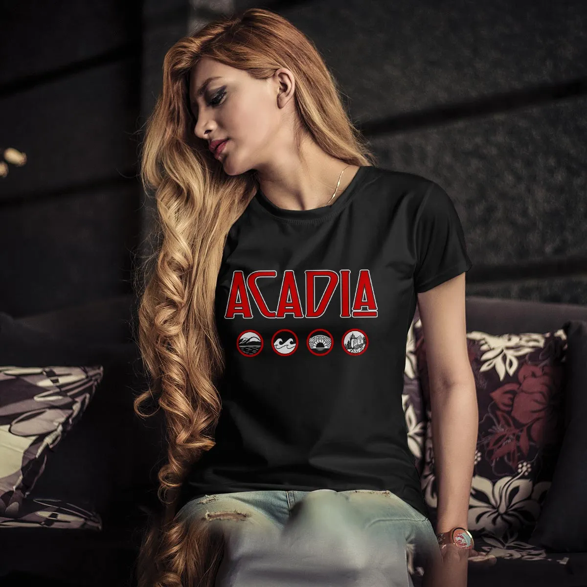 Acadia Maine Zeppelin Style Black T-Shirt, 100% Cotton, S-XXL, Unisex Vacationland Unique Tshirts