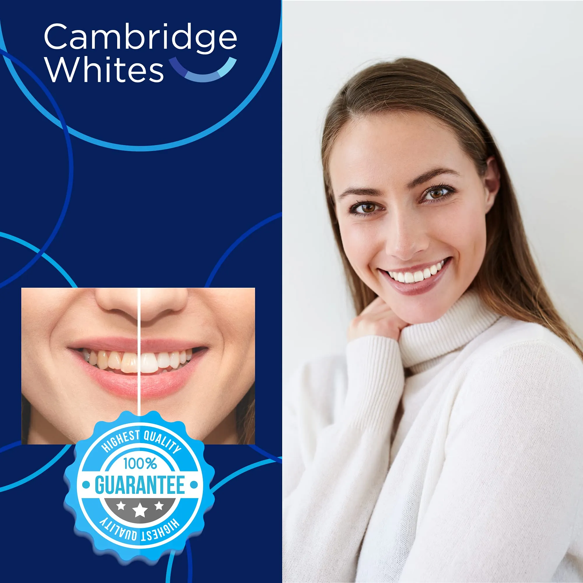 Activated Charcoal Natural Teeth Whitening Powder by Cambridge Whites - Daily Use, Absorbs Bacteria , Added Peppermint Oil for Fresh Breath