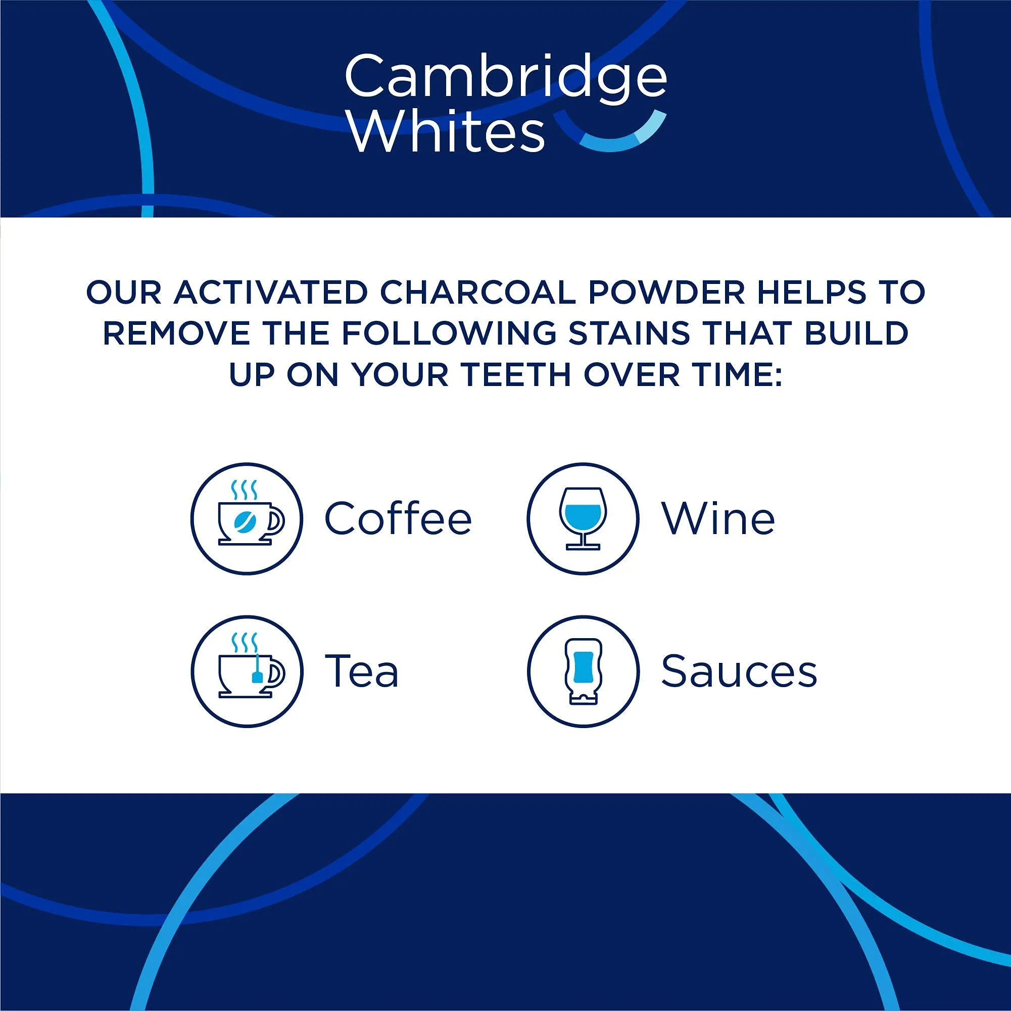 Activated Charcoal Natural Teeth Whitening Powder by Cambridge Whites - Daily Use, Absorbs Bacteria , Added Peppermint Oil for Fresh Breath