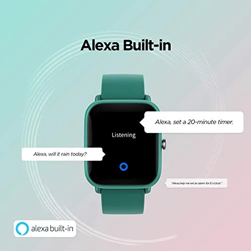 Amazfit Bip U Pro Smart Watch with Alexa Built-In for Men Women, GPS Fitness Tracker with 60  Sport Modes, Blood Oxygen Heart Rate Sleep Monitor, 5 ATM Waterproof, for iPhone Android Phone (Green)