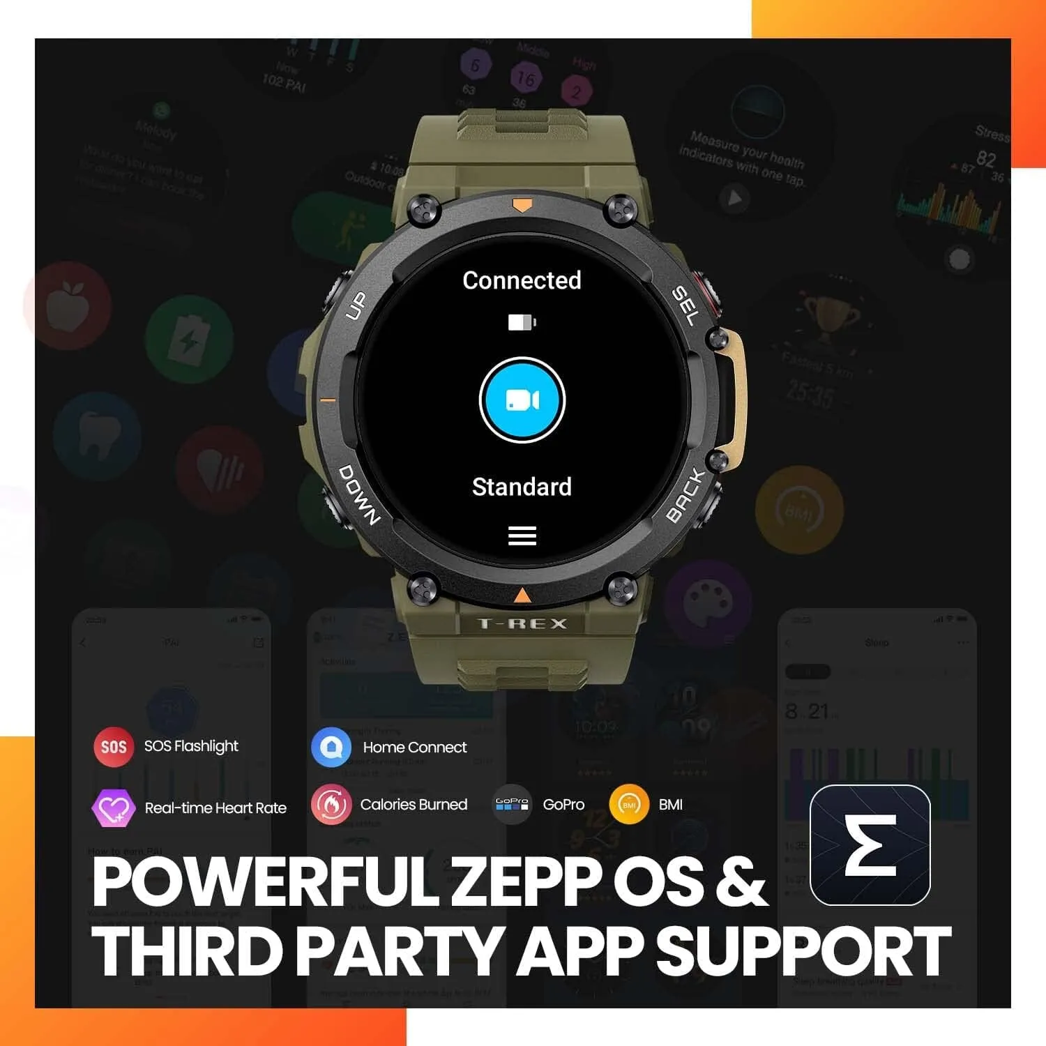 Amazfit T-Rex 2 Smart Watch for Men  (Refurbished)