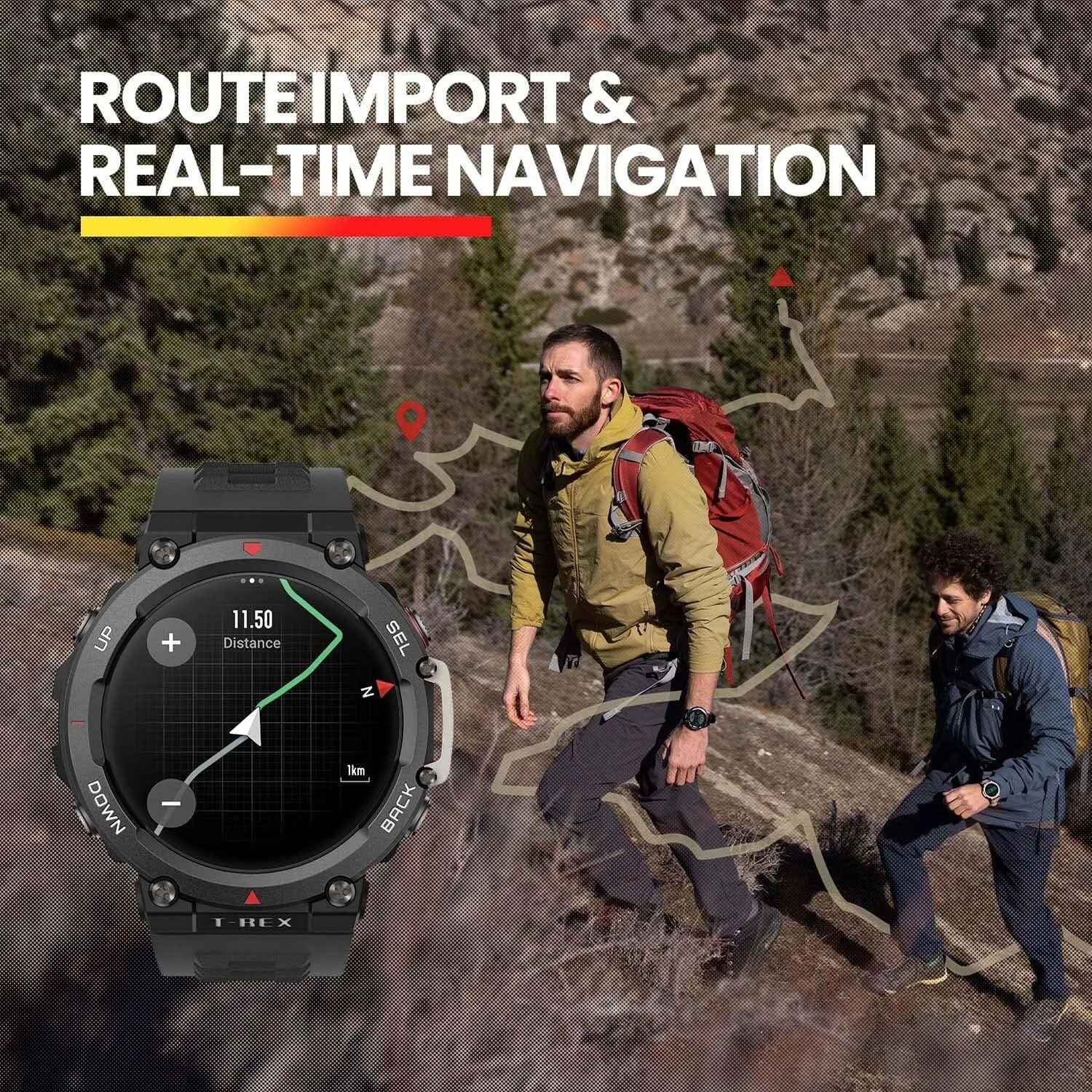 Amazfit T-Rex 2 Smart Watch for Men  (Refurbished)