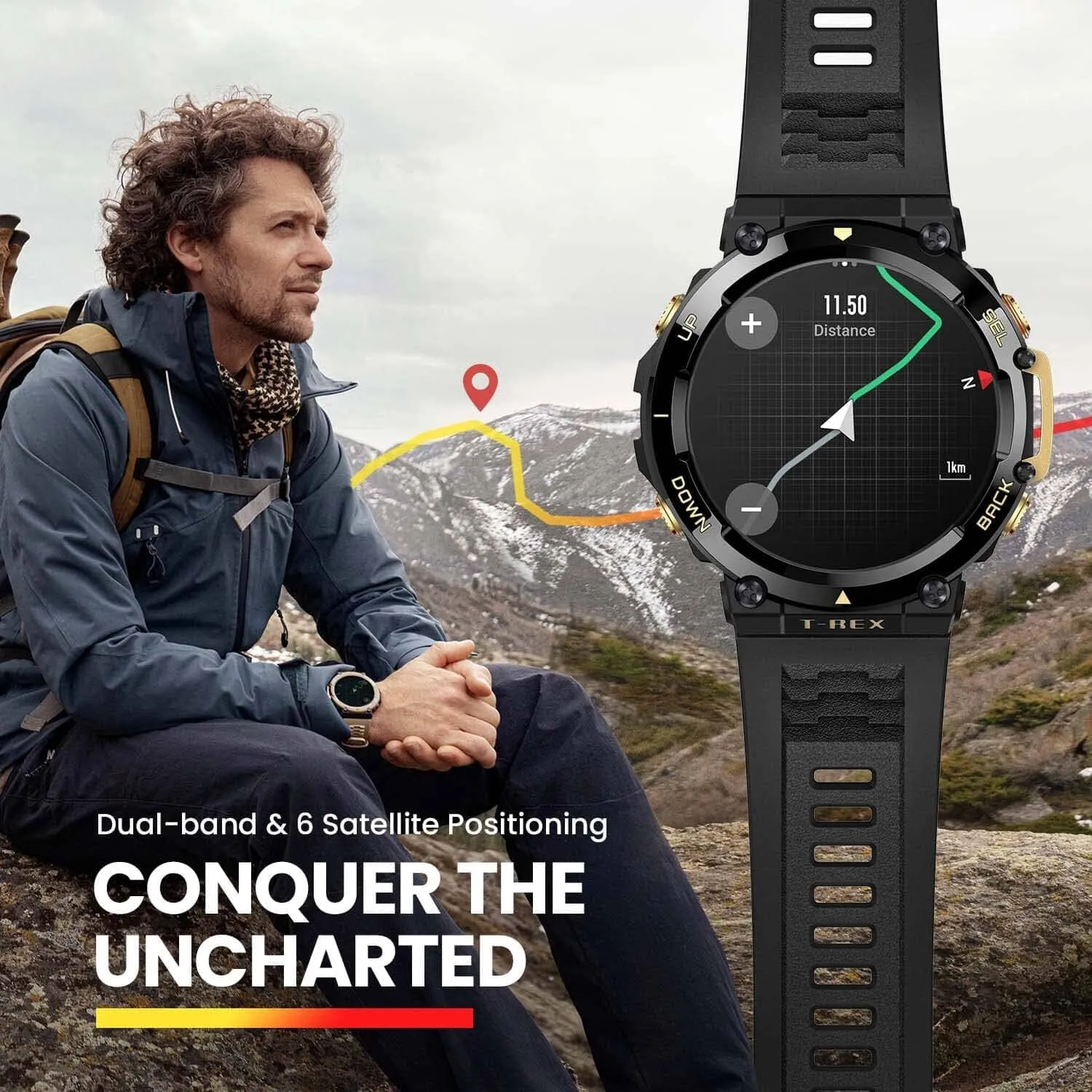 Amazfit T-Rex 2 Smart Watch for Men  (Refurbished)