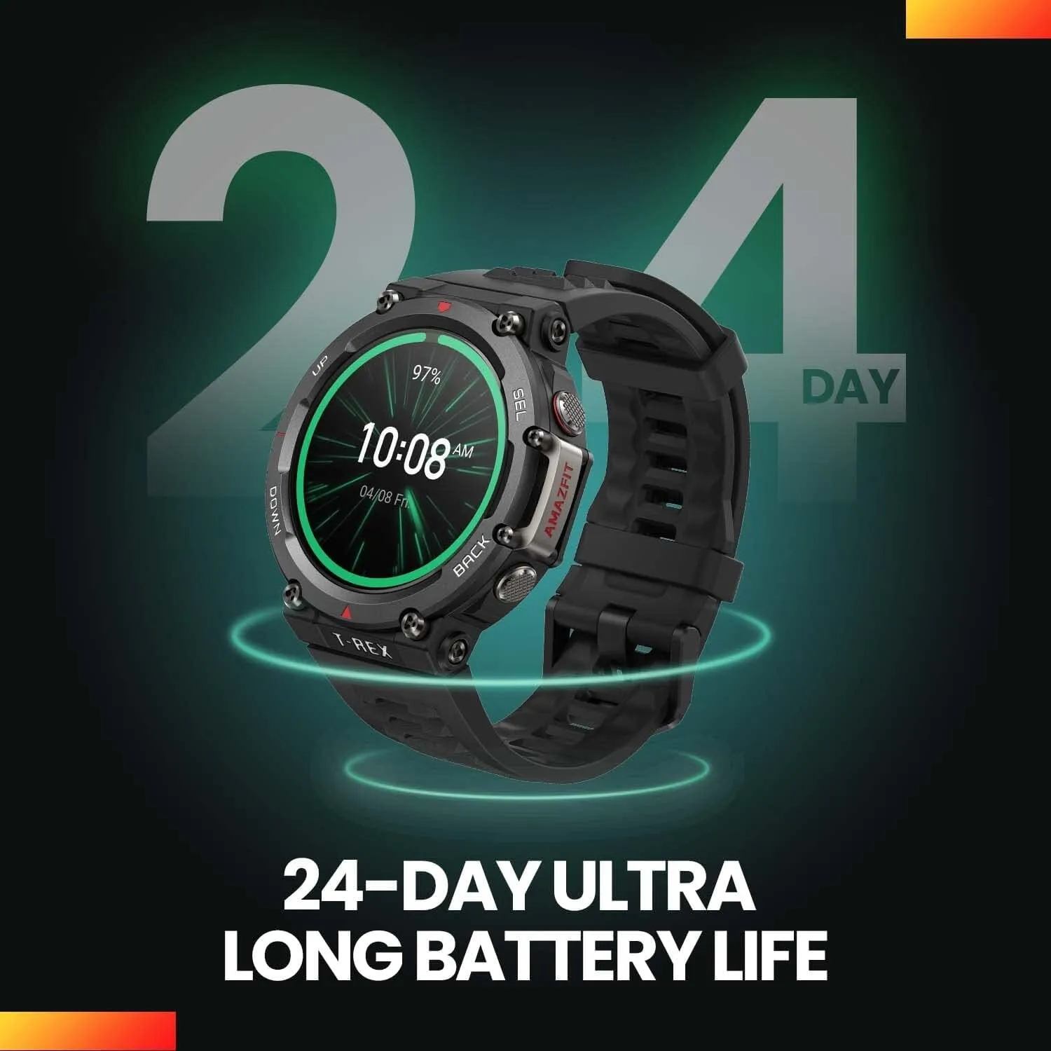 Amazfit T-Rex 2 Smart Watch for Men  (Refurbished)