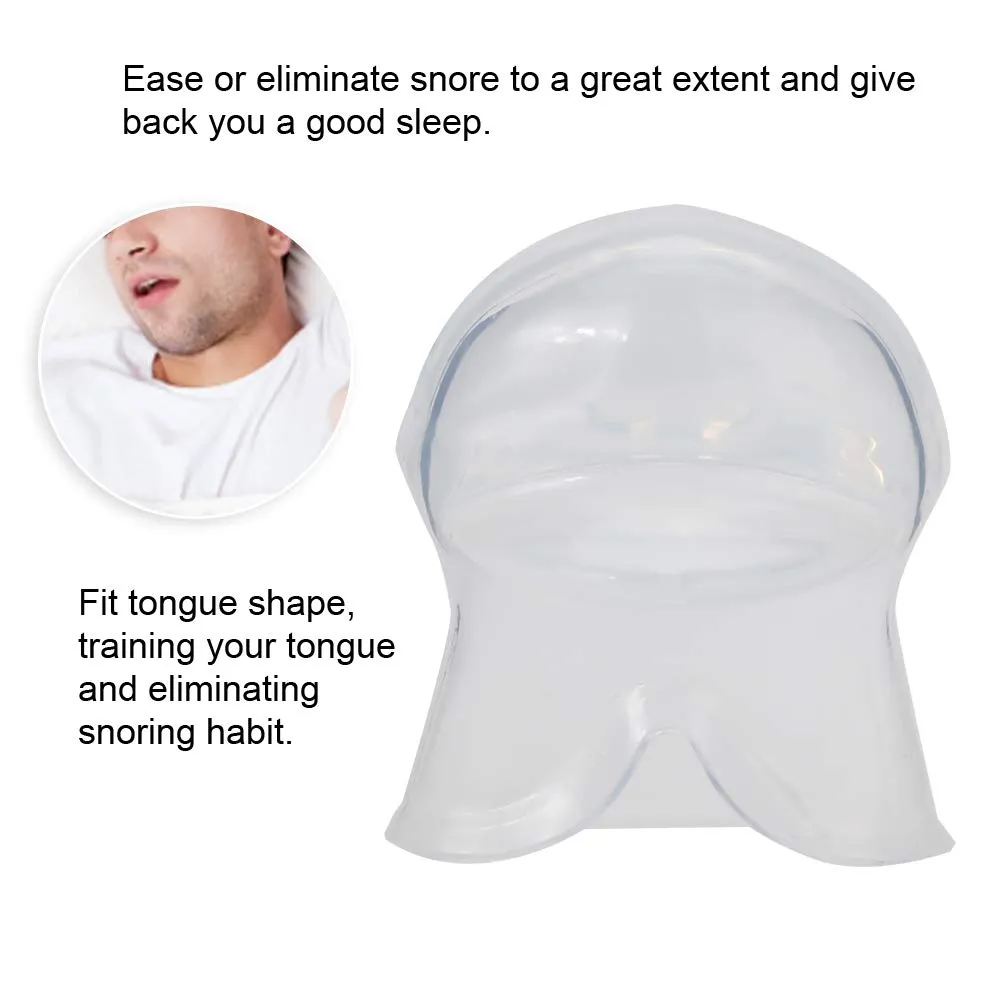 Anti Snoring, Snore Stopper Tongue Soft Transparent Apnea Night Guard Stop Snore Tongue Retainer For Breathing Aids & Nasal Strips For Throat Snoring Soft Sleep Aid