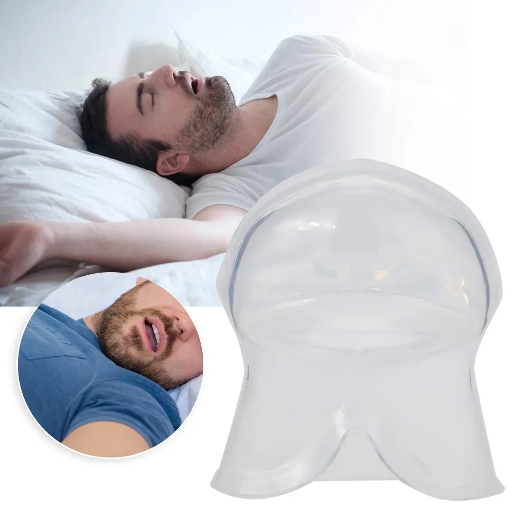 Anti Snoring, Snore Stopper Tongue Soft Transparent Apnea Night Guard Stop Snore Tongue Retainer For Breathing Aids & Nasal Strips For Throat Snoring Soft Sleep Aid