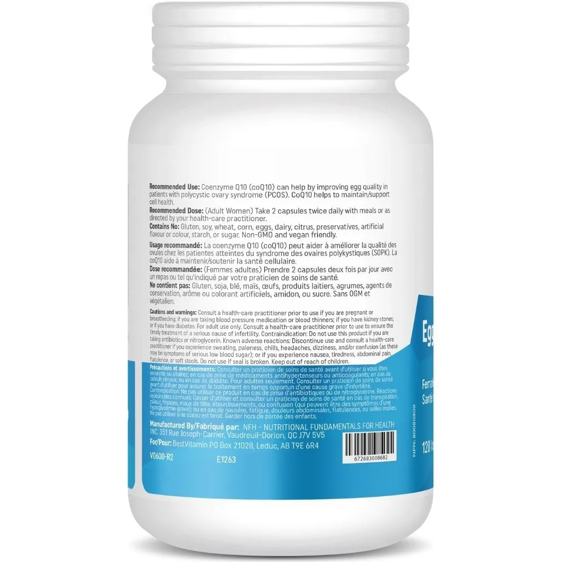 BestVitamin Best Egg Fertility Support, Helps improve egg quality & live birth rates, 120 Vegetable Capsules
