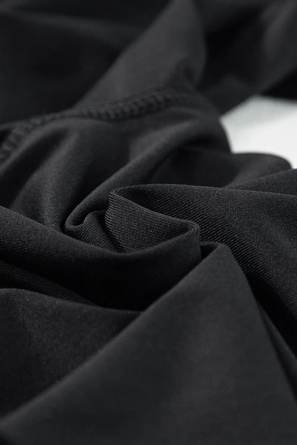 Black Sheath Waist Athleisure Jumpsuit with Short Sleeves