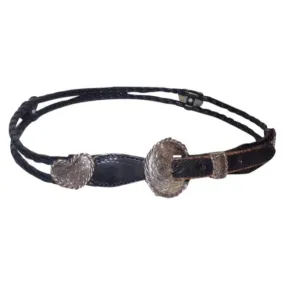 Brighton Black Braided Leather Vintage Accessoriesdesigner Belt