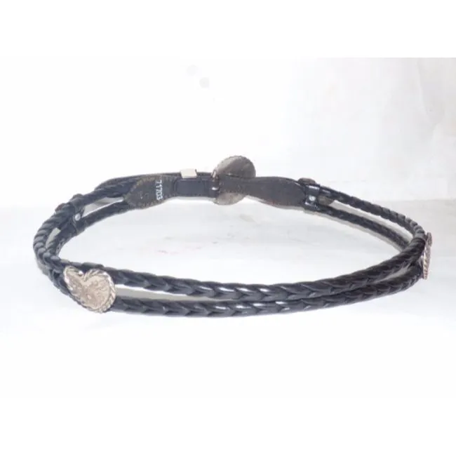 Brighton Black Braided Leather Vintage Accessoriesdesigner Belt