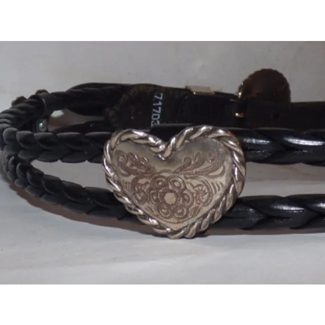 Brighton Black Braided Leather Vintage Accessoriesdesigner Belt