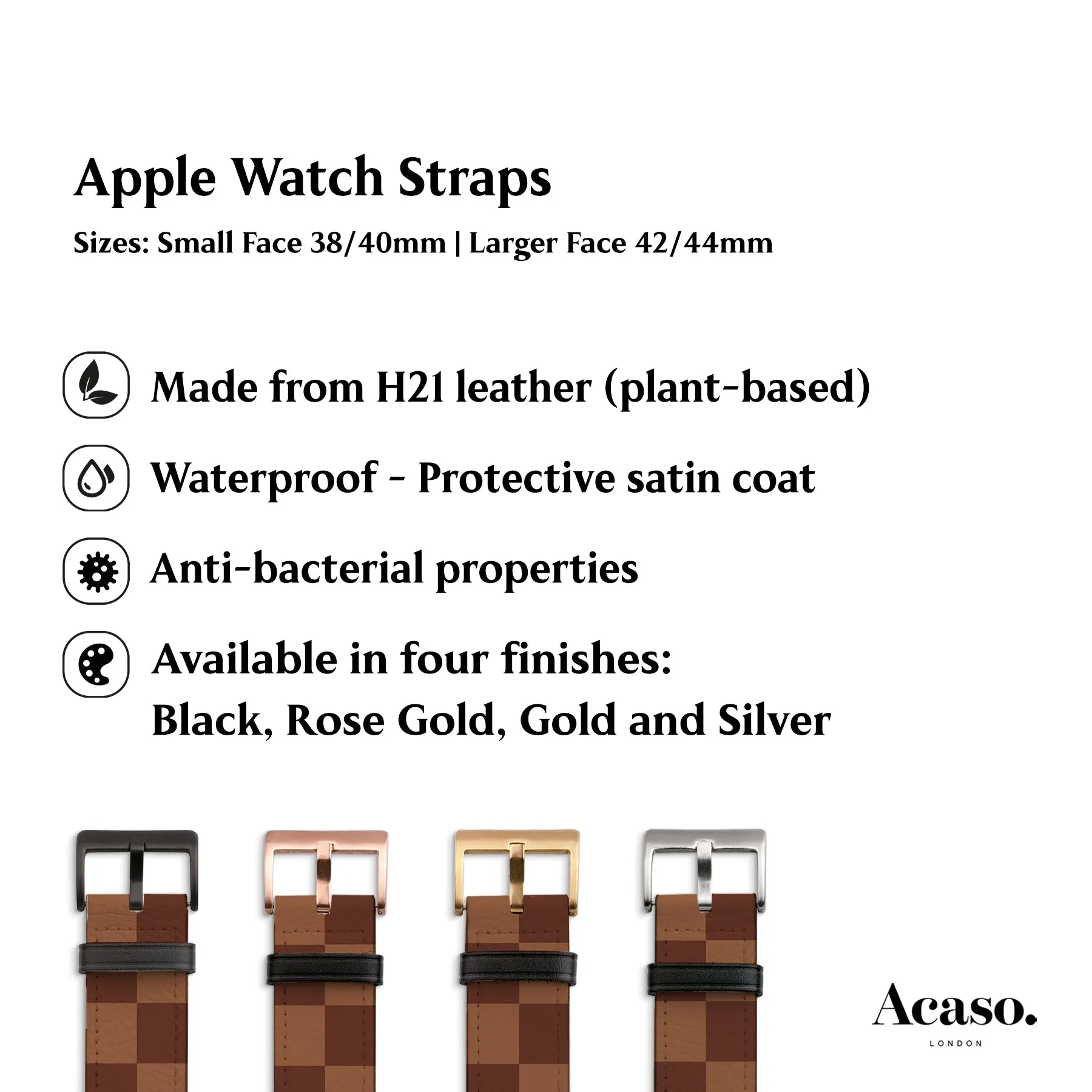 Brown Checkered Apple Watch Strap