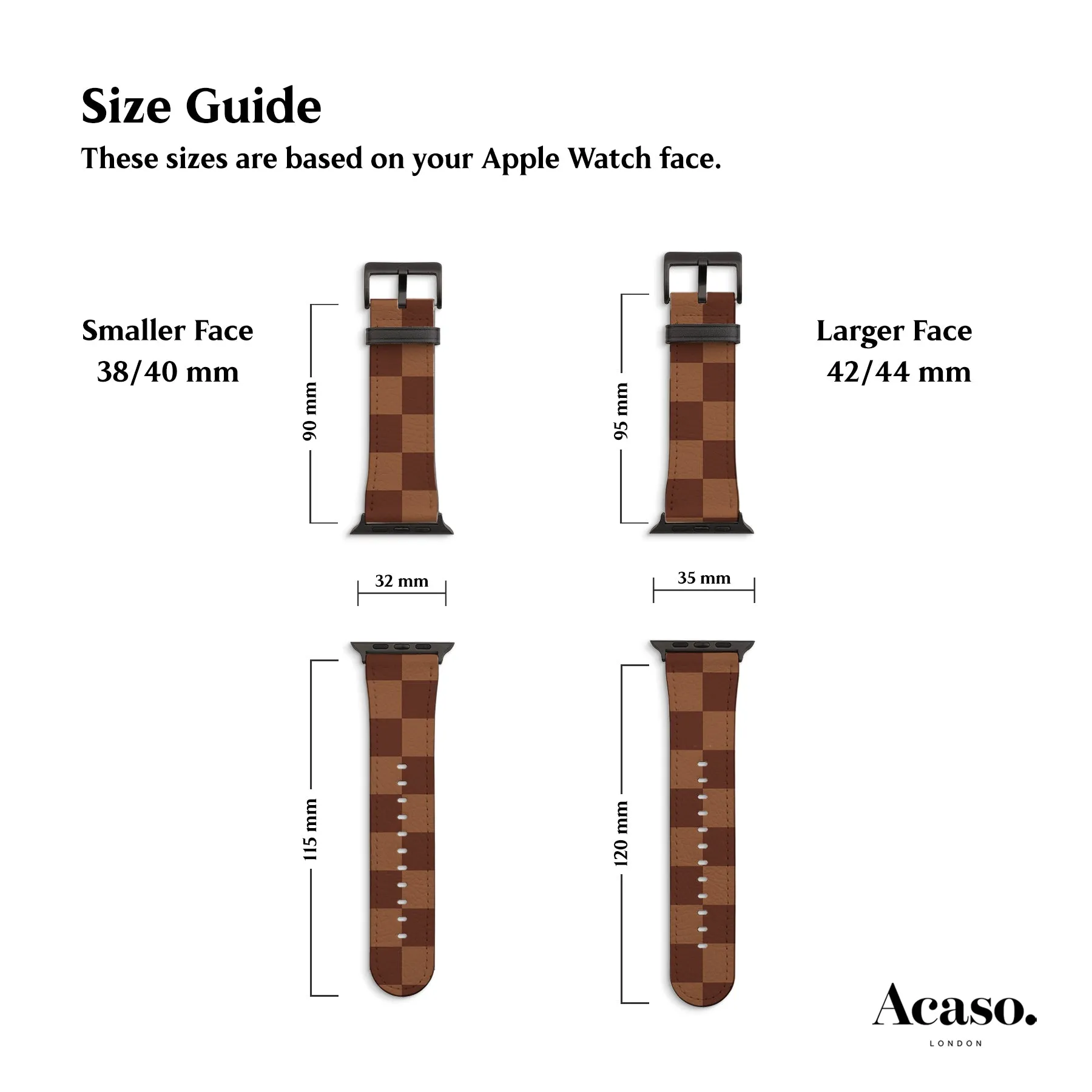 Brown Checkered Apple Watch Strap
