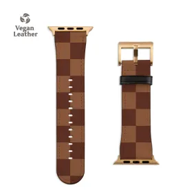 Brown Checkered Apple Watch Strap