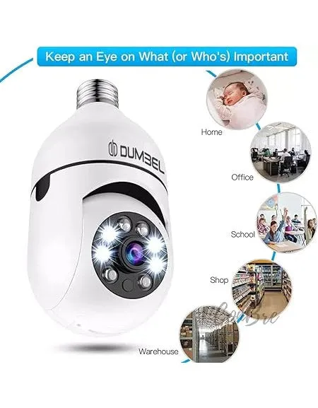BULBCAM 360° WiFi Dumbbell: Smart Fitness with Panoramic Monitoring