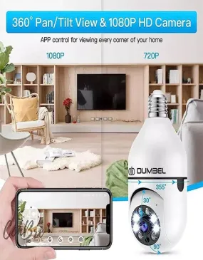 BULBCAM 360° WiFi Dumbbell: Smart Fitness with Panoramic Monitoring