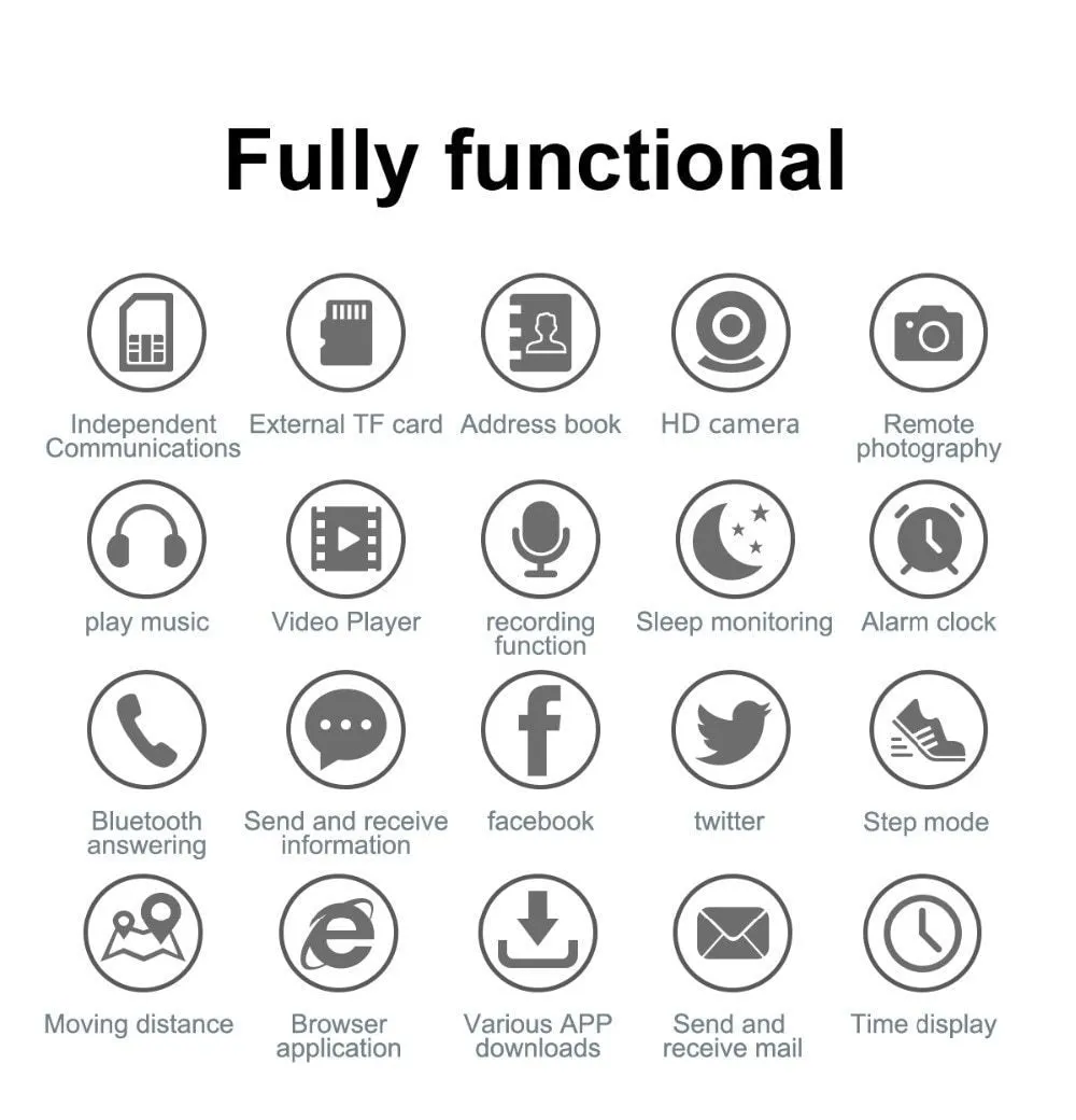 Business-Ready WIFI Bluetooth Mobile Smart Watch Multi-Face Smartwatch For Android iPhones