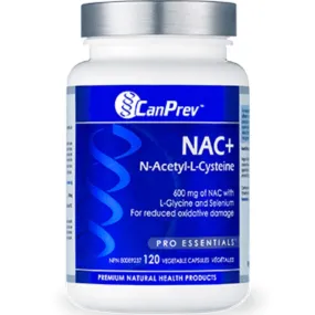 CanPrev NAC (N-Acetyl-L-Cysteine) 600mg with Glycine and Selenium, 120 Capsules