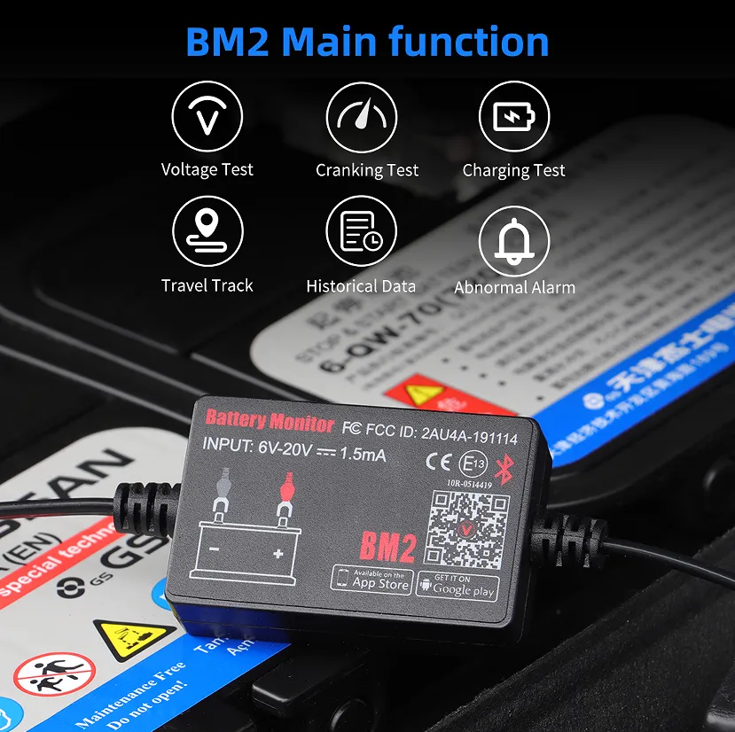 Car Battery Monitor New digital Bluetooth Car Battery monitoring