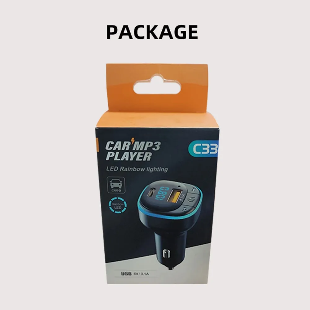 Car Bluetooth Kit Hands-free Mp3 Player Fast Charging Charger Fm