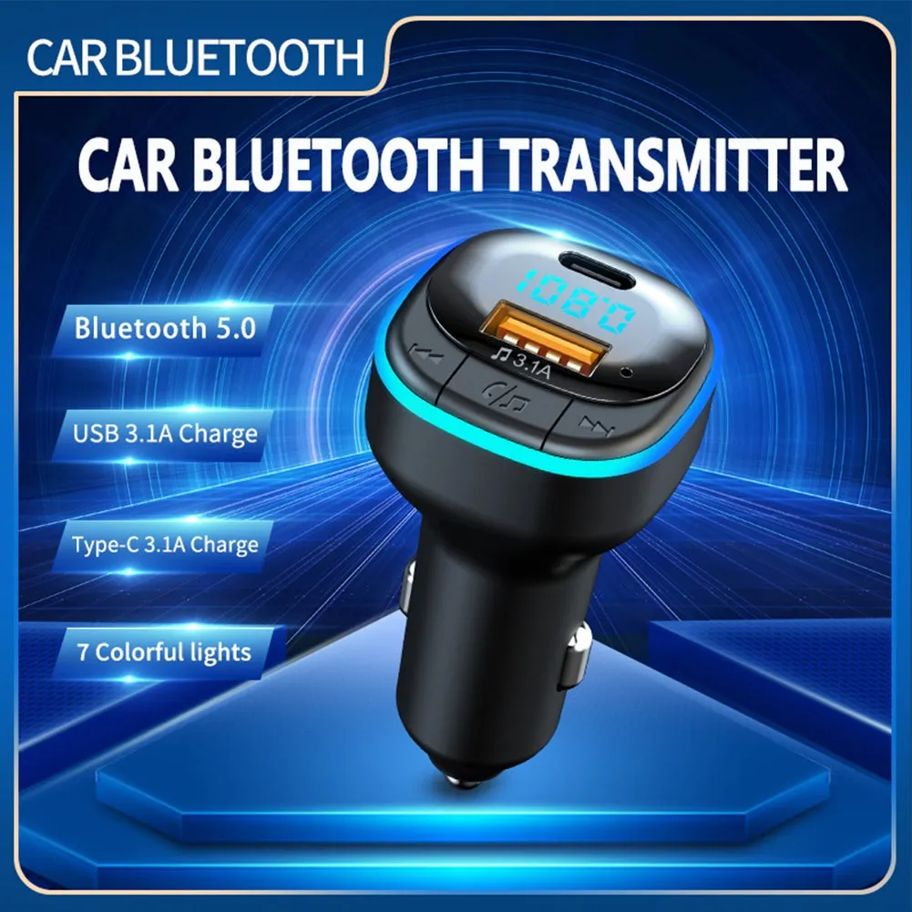 Car Bluetooth Kit Hands-free Mp3 Player Fast Charging Charger Fm