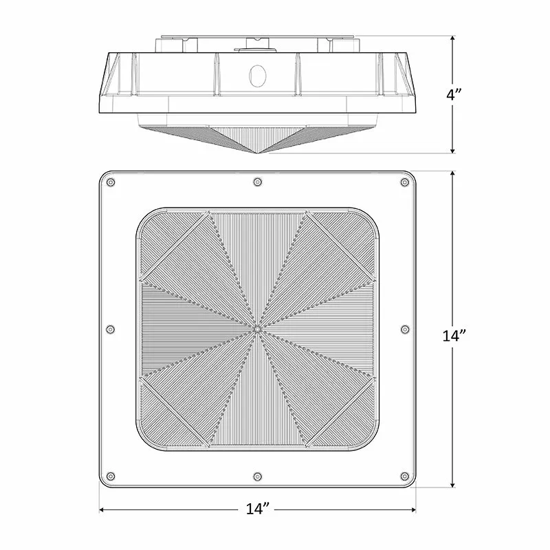 CDLX 30W/40W/60W/80W LED Canopy Light, 3000K