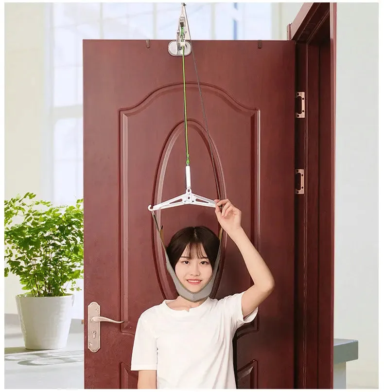 Cervical Neck Traction Device Stretcher Over The Door for Home Physical Therapy, Relieve Shoulder Head Pain