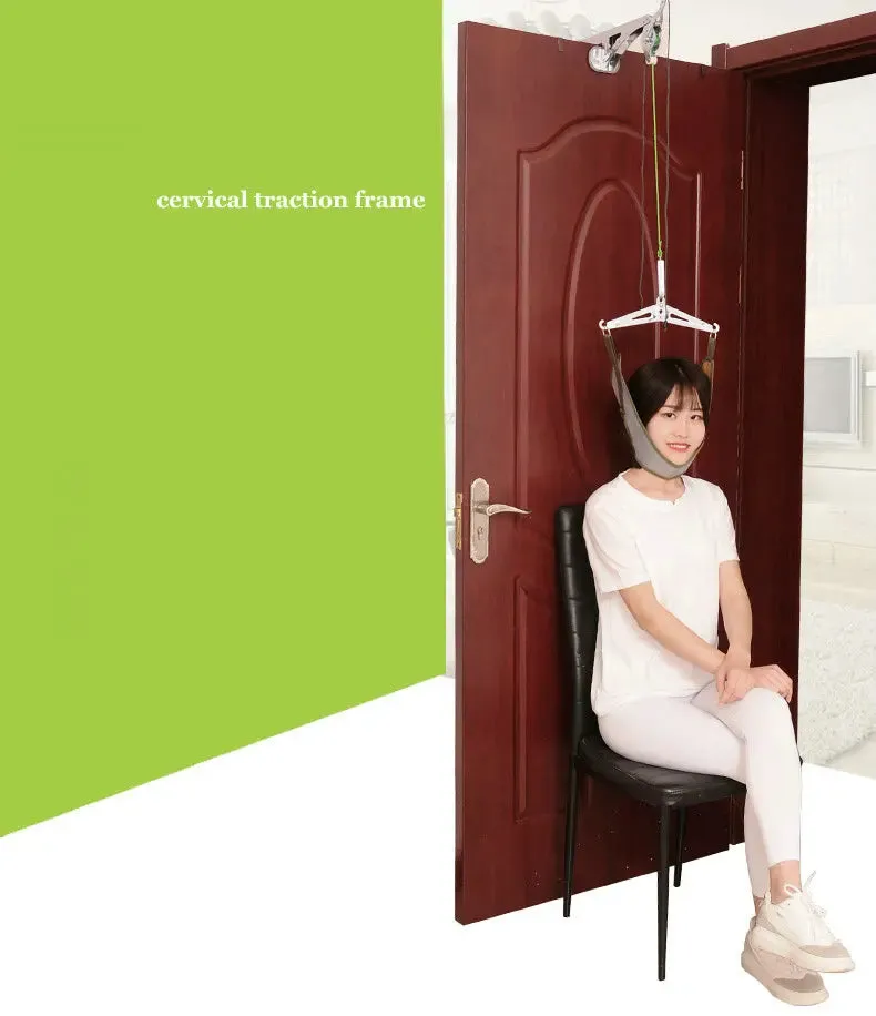 Cervical Neck Traction Device Stretcher Over The Door for Home Physical Therapy, Relieve Shoulder Head Pain
