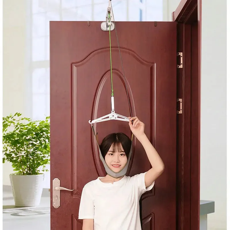 Cervical Neck Traction Device Stretcher Over The Door for Home Physical Therapy, Relieve Shoulder Head Pain