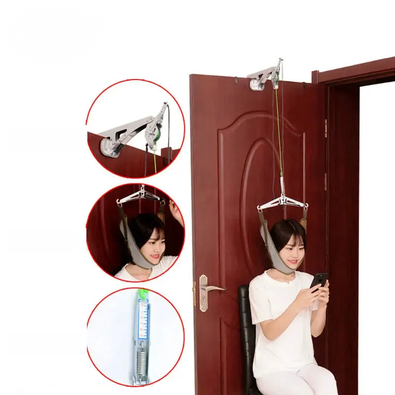 Cervical Neck Traction Device Stretcher Over The Door for Home Physical Therapy, Relieve Shoulder Head Pain
