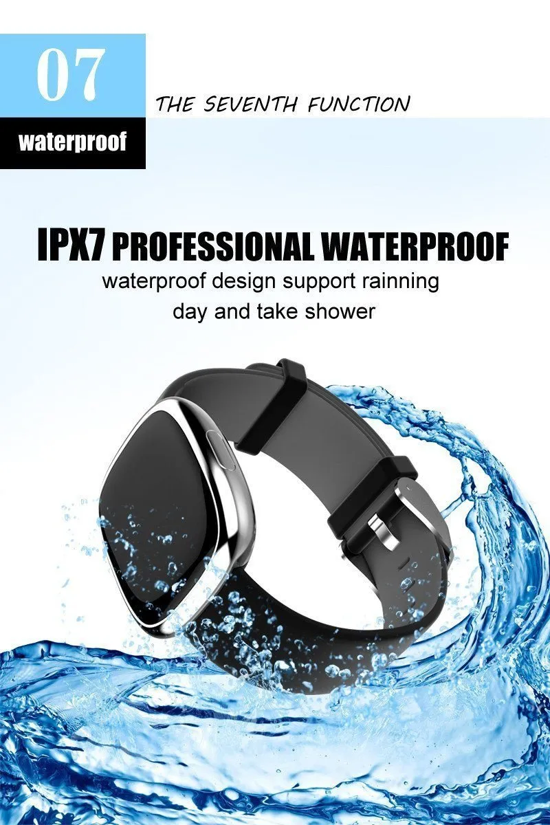 Classic Smart Watch Blood Pressure Heart Rate Monitor Smart Bracelet with Pedometer Sleep Fitness Tracker for Android IOS Smartphone