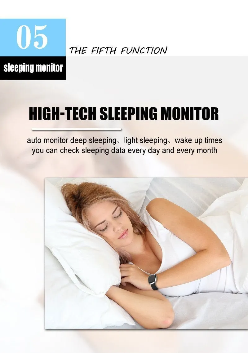 Classic Smart Watch Blood Pressure Heart Rate Monitor Smart Bracelet with Pedometer Sleep Fitness Tracker for Android IOS Smartphone