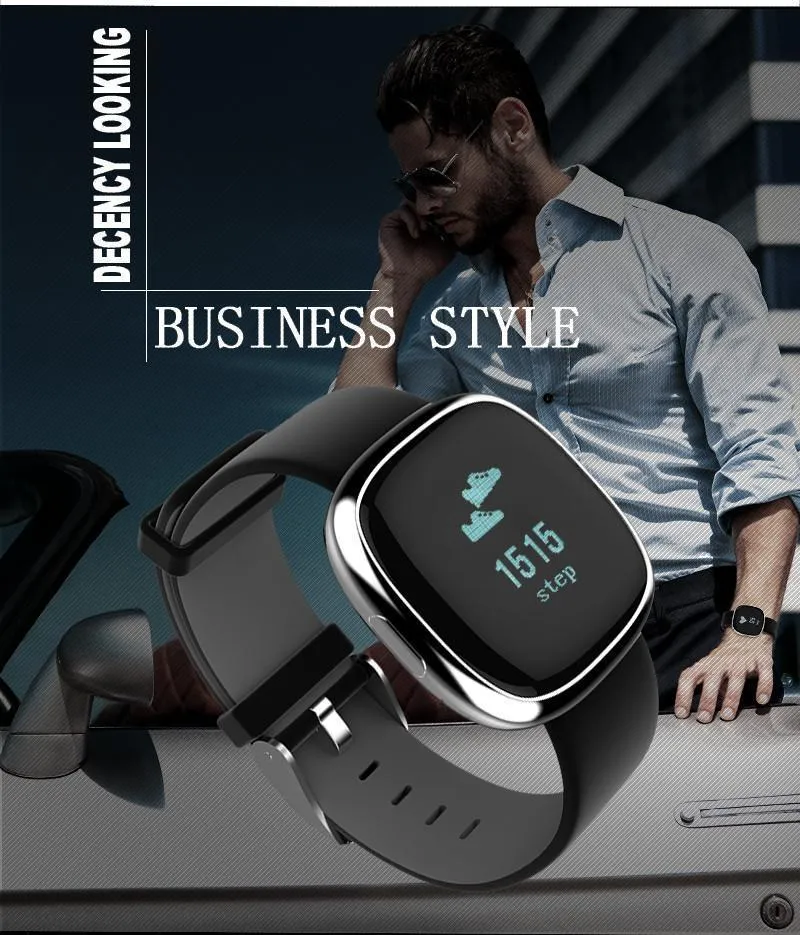Classic Smart Watch Blood Pressure Heart Rate Monitor Smart Bracelet with Pedometer Sleep Fitness Tracker for Android IOS Smartphone
